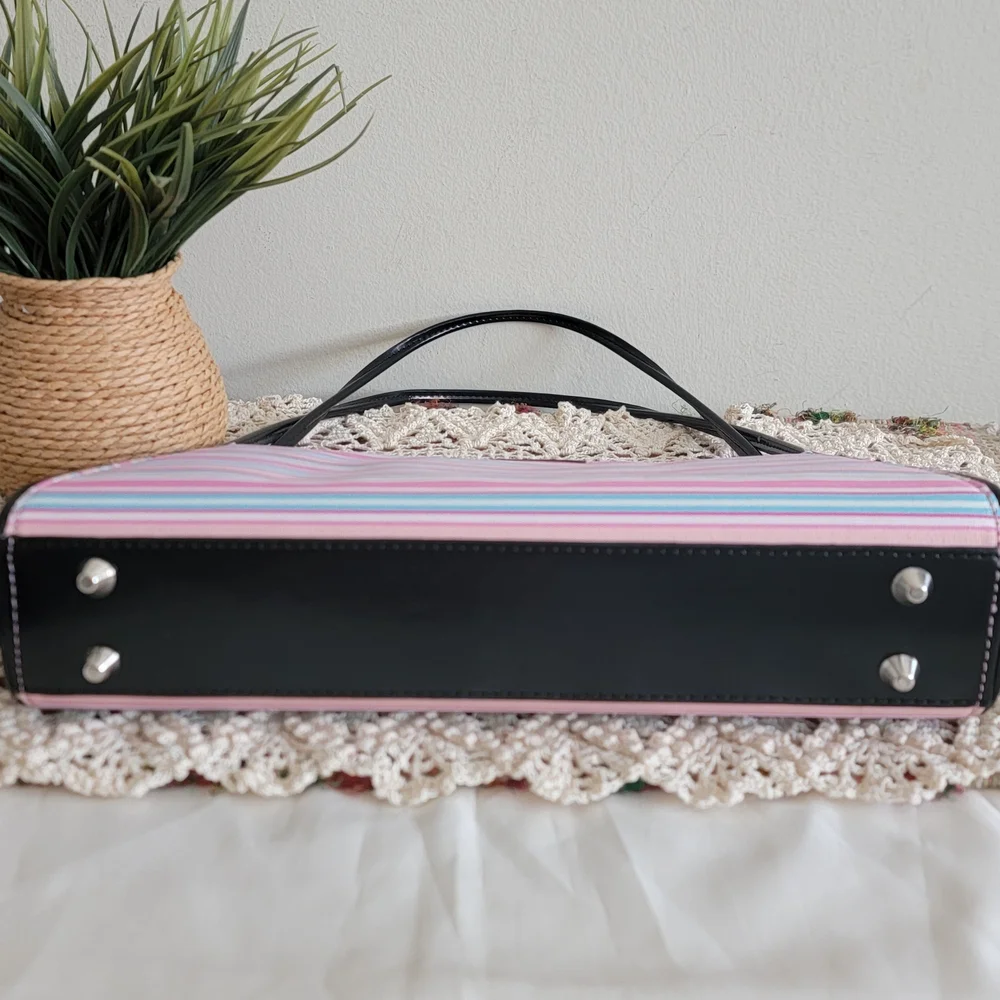 Kate Spade Pink and Blue Striped Shoulder Bag Set
